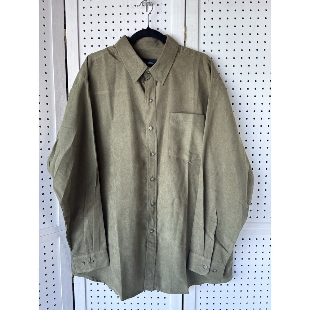 Stone Creek Men's XL Long SLV Collared Button Down‎ Shirt Green